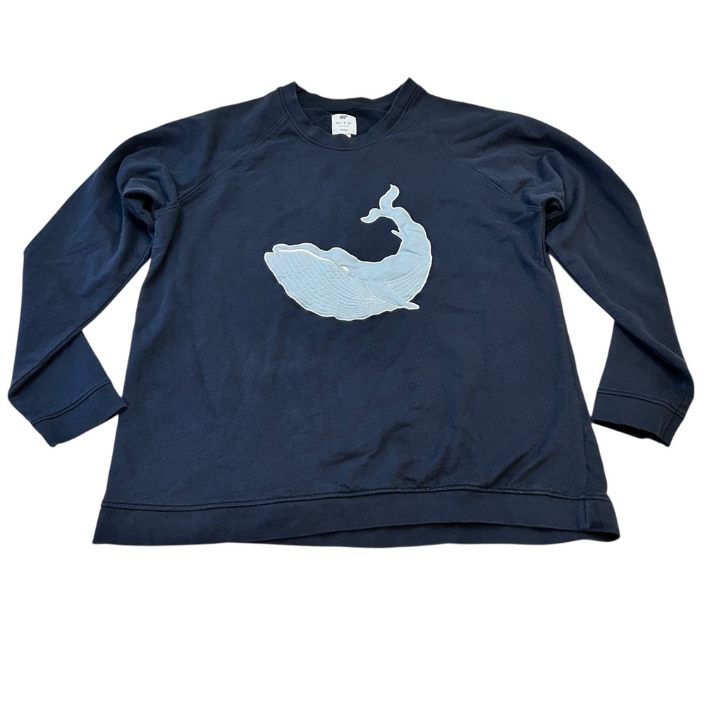 Monica + Andy Maternity Lounge Top Whale Appliqué‎ Organic Cotton L